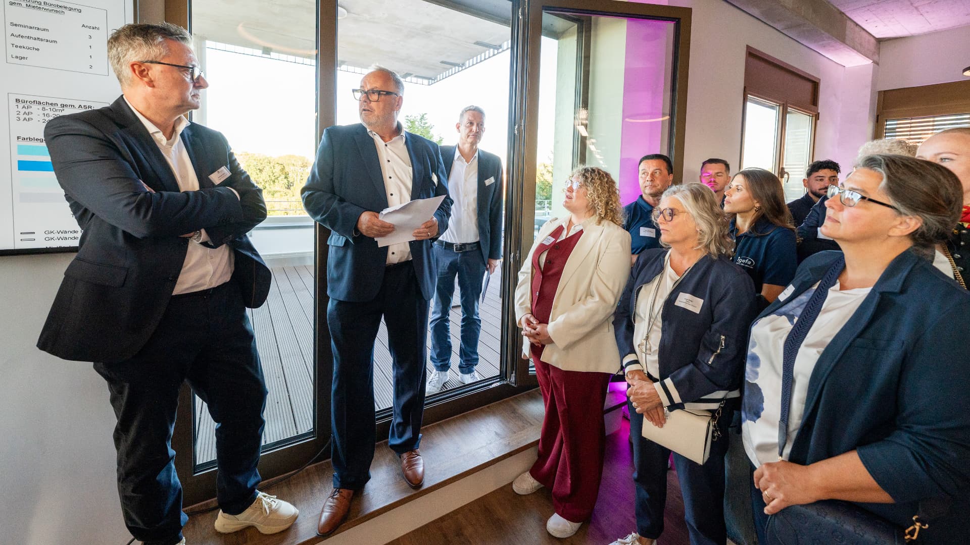 Präsentation des Grundrisses im neuen Schulungszentrum